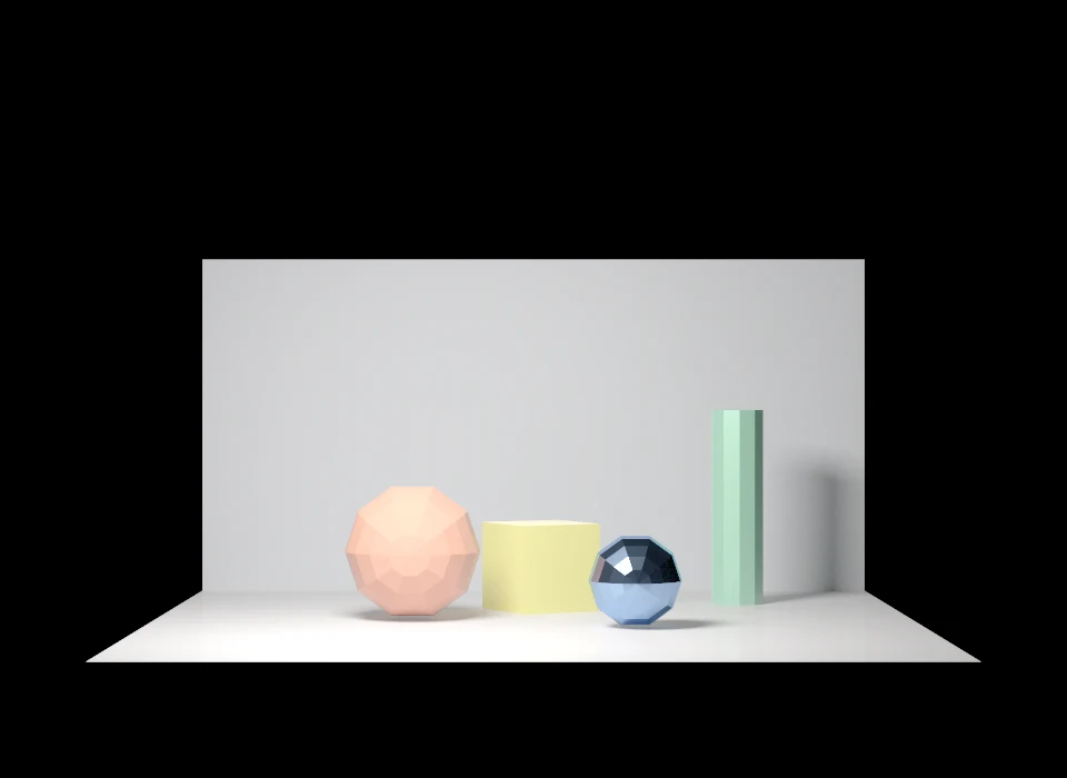 HdRestir internal test scene with four geometric objects