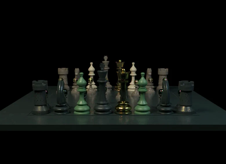 OpenChessSet rendered while exercising the GPU ReSTIR pipeline