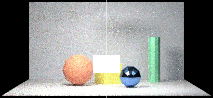 Equal-time comparison between path tracing and ReSTIR